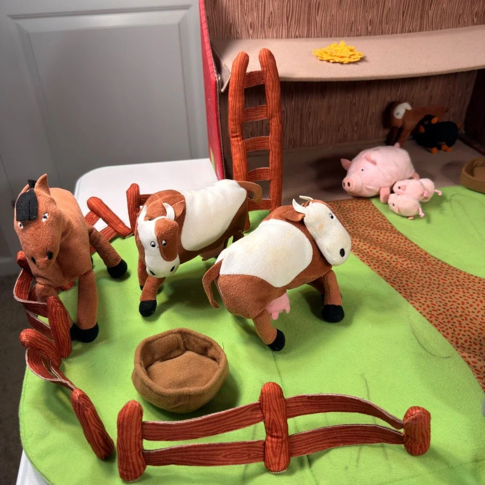 IKEA Landlig Plush Barn Farm Playset Soft Toy Carrying Case Animals 22pc Set